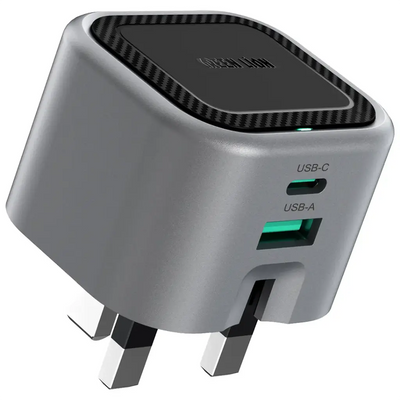 Green Lion Premium Series Foldable Wall Charger UK Plug PD 35W - Gray
