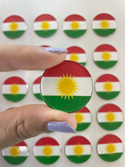 Metal Sticker – Kurdistan Flag round