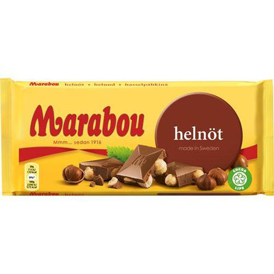 Marabou Milk Chocolate with Whole Hazelnuts (Helnöt) 160g