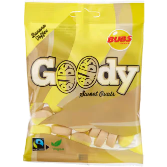 BUBS Goody Sweet Ovals Banana Toffee 90g – Classic Banana & Caramel