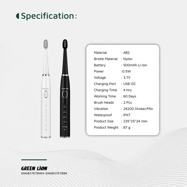 Green Lion GB-37 Electric Tooth Brush - White