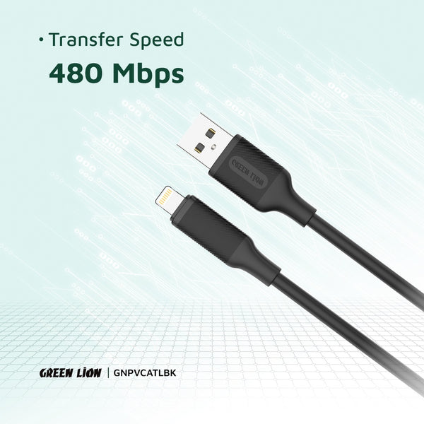 Green Lion USB-A to Lightning PVC Cable 1M 2.4A
