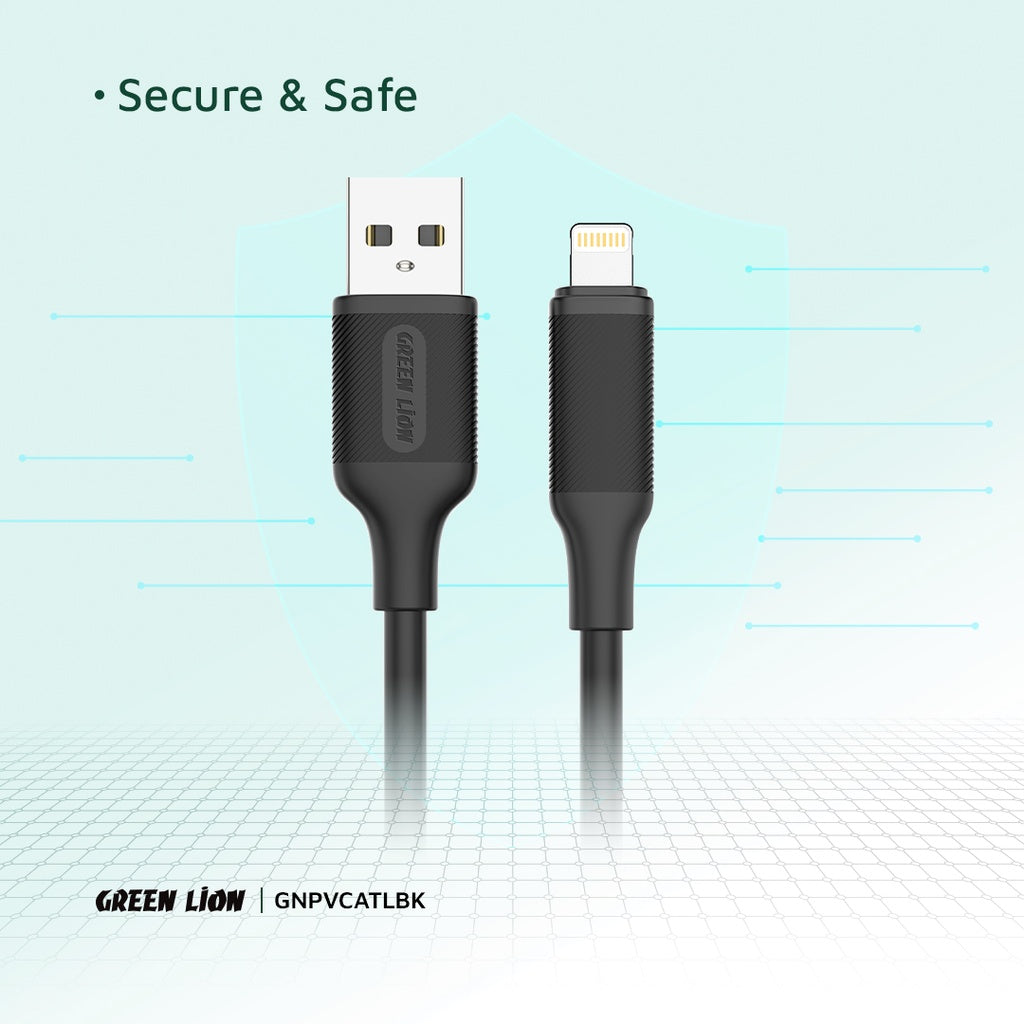 Green Lion USB-A to Lightning PVC Cable 1M 2.4A
