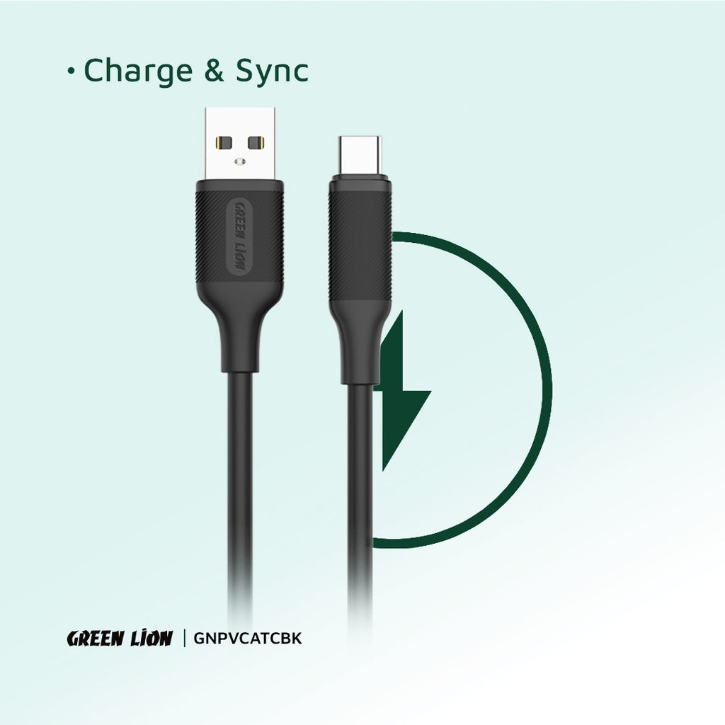 Green Lion USB-A to USB-C PVC Cable 1M 2.4A