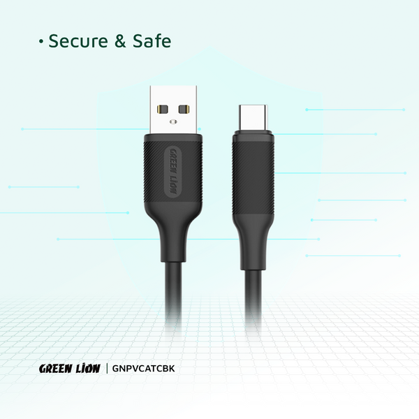 Green Lion USB-A to USB-C PVC Cable 1M 2.4A