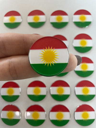 Metal Sticker – Kurdistan Flag round