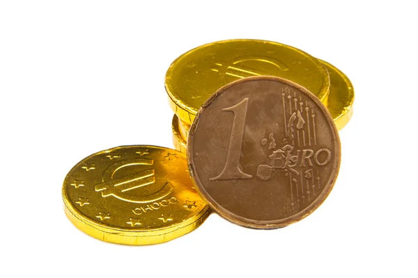 Euro Chocolate Coins 100g – Shiny Gold Treats | عملات شوكولاتة يورو ذهبية