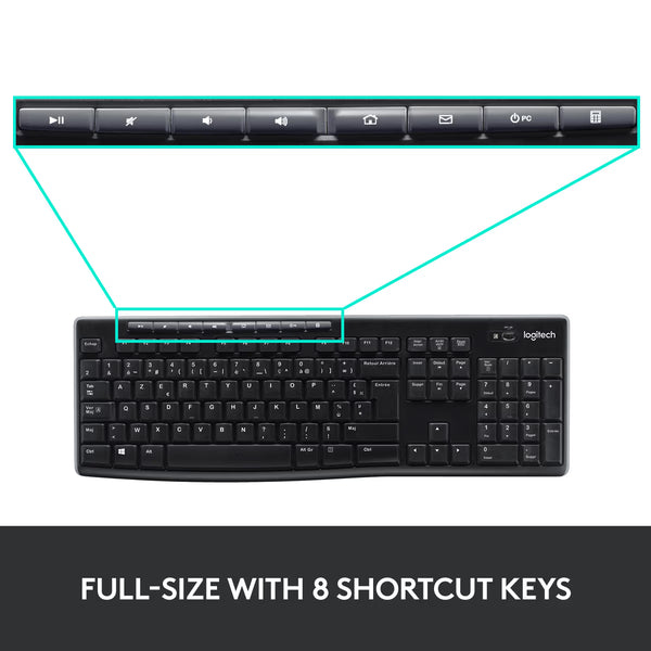 Logitech Wireless Keyboard & Mouse Combo MK270 - Original
