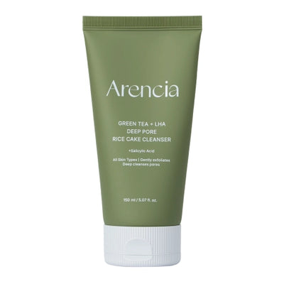 Arencia - Green Tea + LHA Deep Pore RIice Cake Cleanser - Face wash gel with Green Tea - 150ml  - ORIGINAL