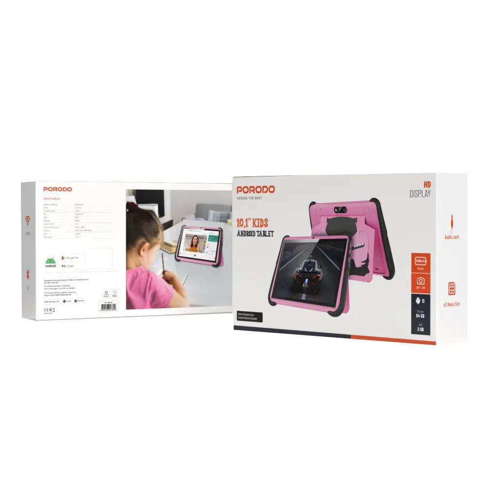 Porodo 10.1 Kids Android Tablet 64GB Pink